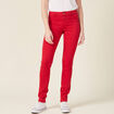 Pantalon slim rouge foncé femme