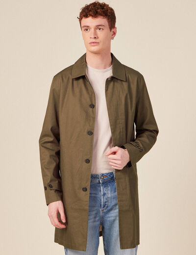 Trench éco-responsable vert kaki homme