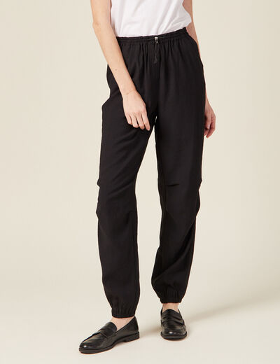 Pantalon cargo noir femme