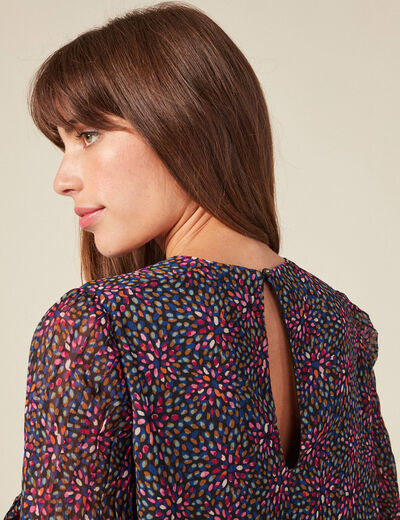 Blouse éco-responsable multicolore femme