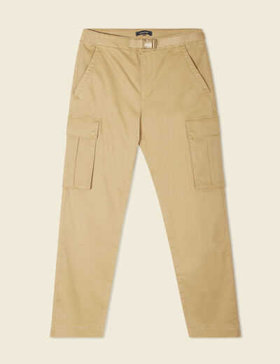 Pantalon cargo poches côtés vert kaki homme