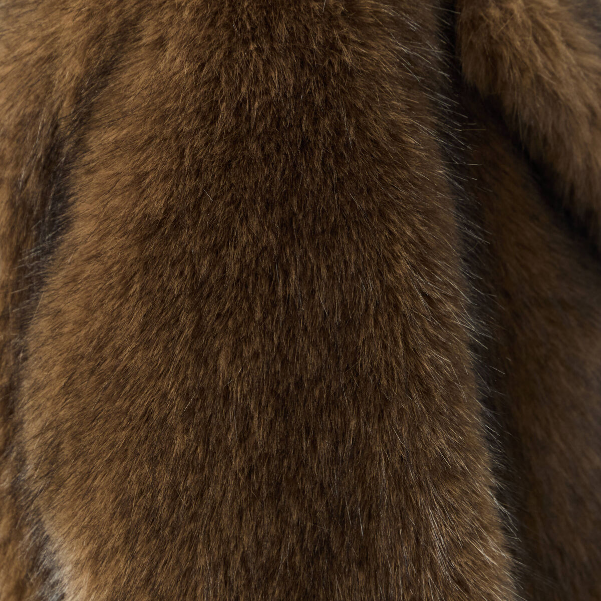Manteau manches longues doubl&eacute; marron femme