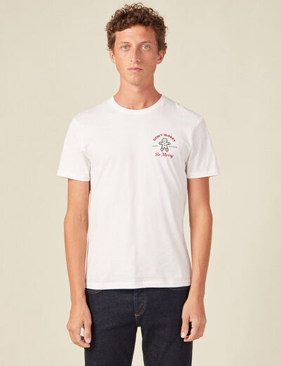 T-shirt manches courtes ecru homme