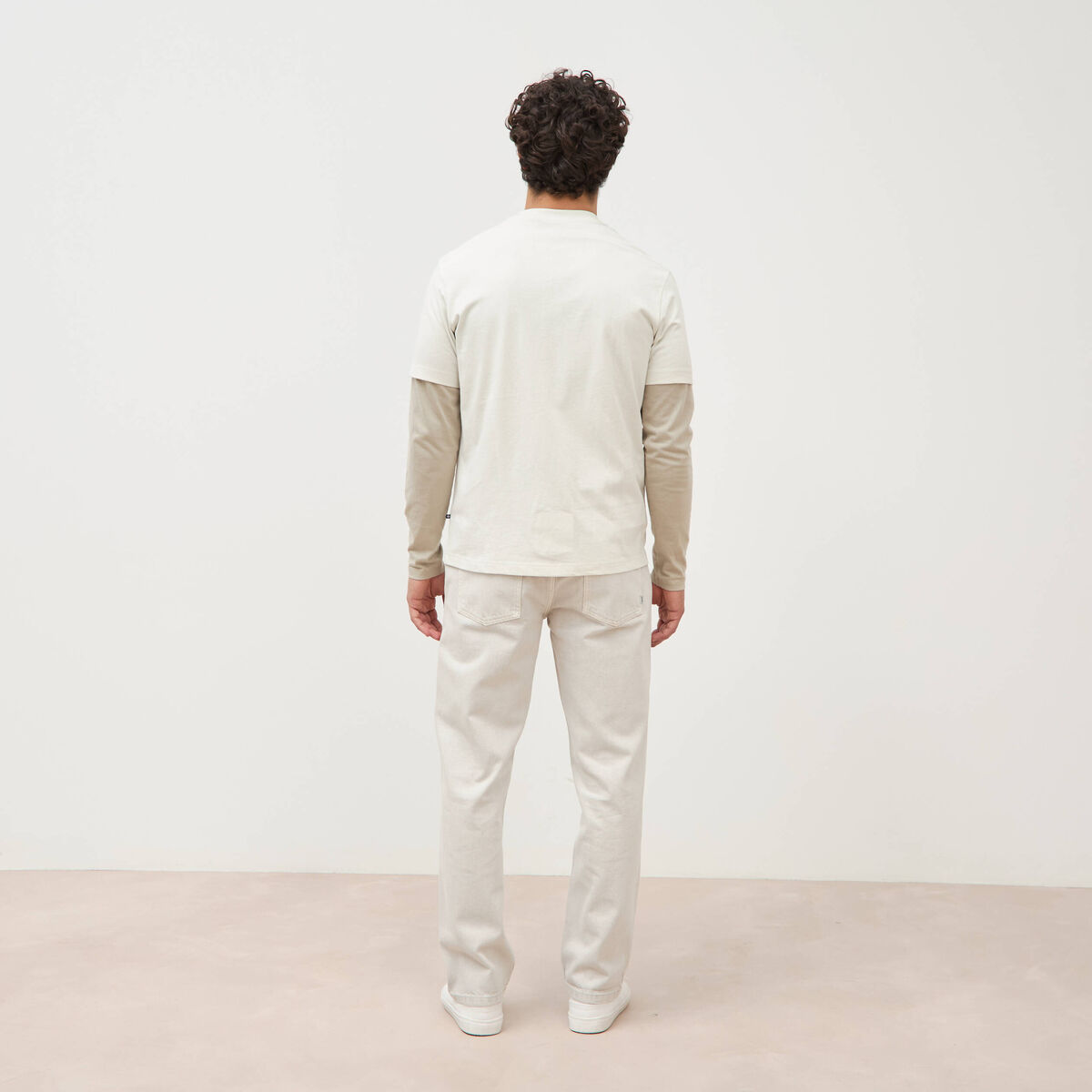 T-shirt en coton manches courtes gris clair homme
