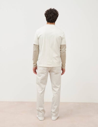 T-shirt en coton manches courtes gris clair homme