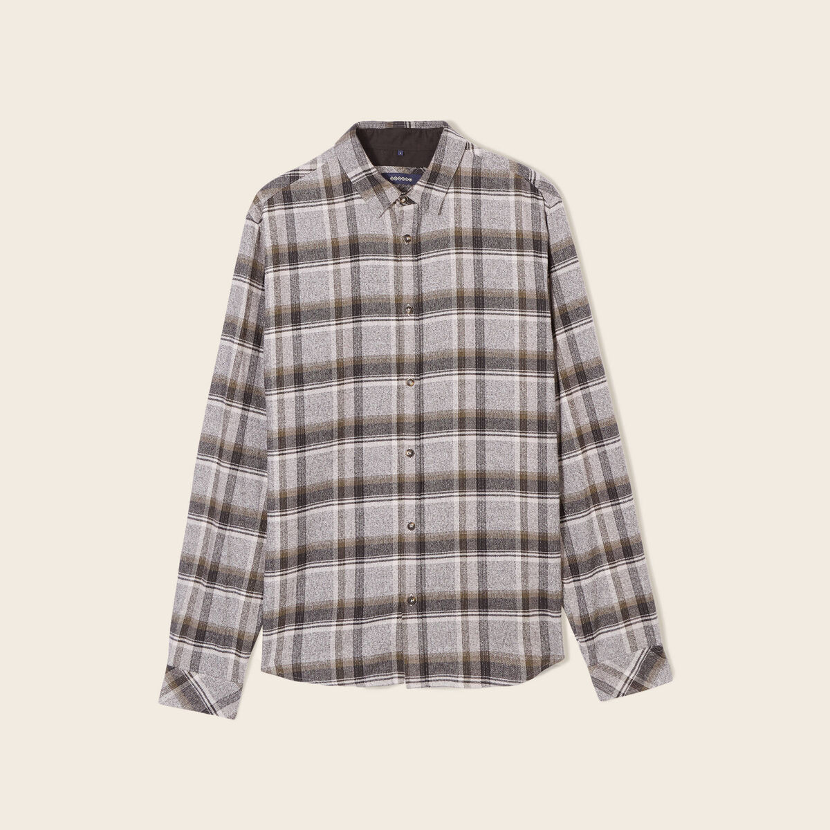 Chemise manches longues vert kaki homme