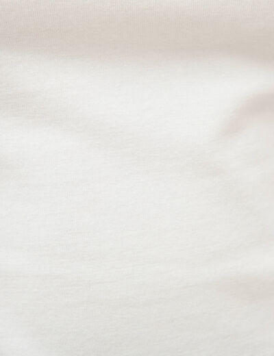 T-shirt ajust&eacute; col rond manches courtes ecru femme