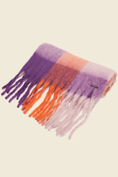 Écharpe à franges orange foncé femme