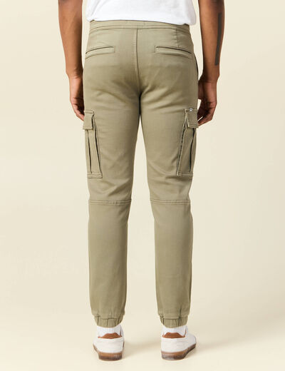 Pantalon battle bas resserré vert kaki homme