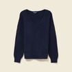 Pull manches longues bleu marine femme
