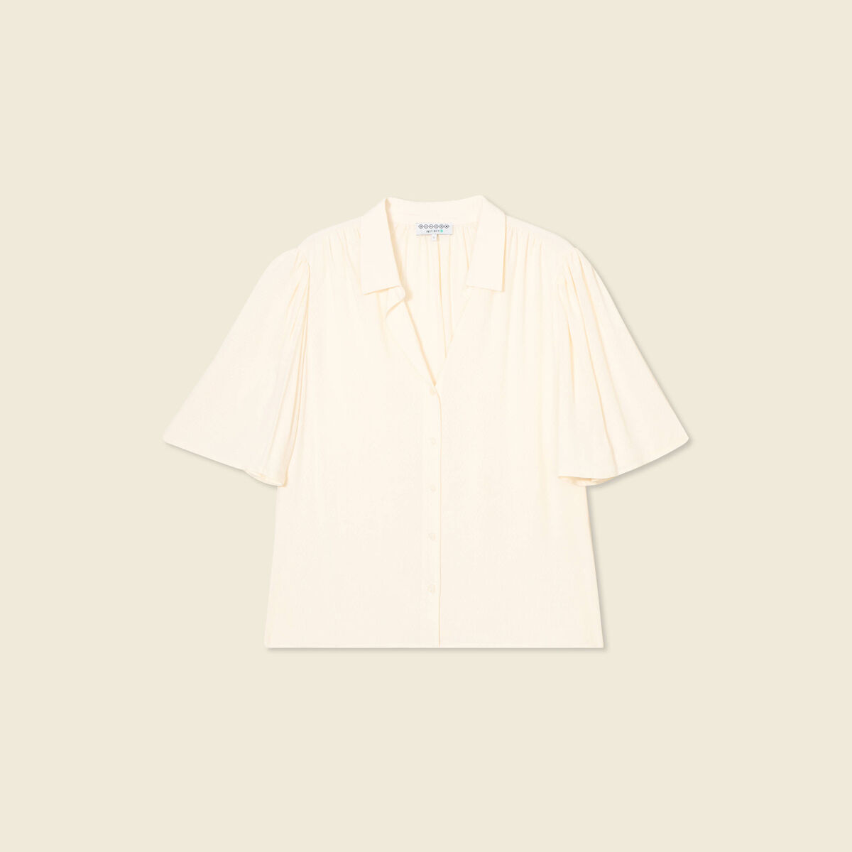 Chemise manches courtes creme femme