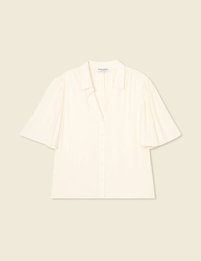 Chemise manches courtes creme femme