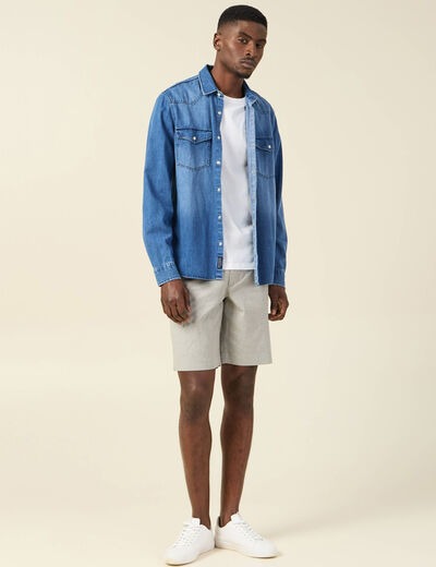 Short à ceinture vert kaki homme