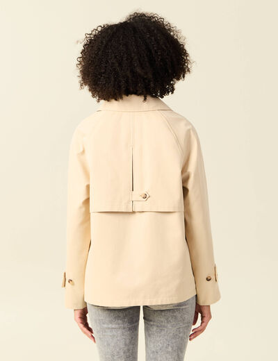 Trench court oversize beige femme
