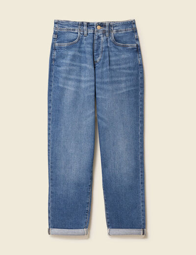 Pantalon mom taille haute 7/8ème denim denim stone femme