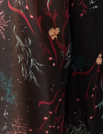 Robe &eacute;vas&eacute;e bas pliss&eacute; noir femme