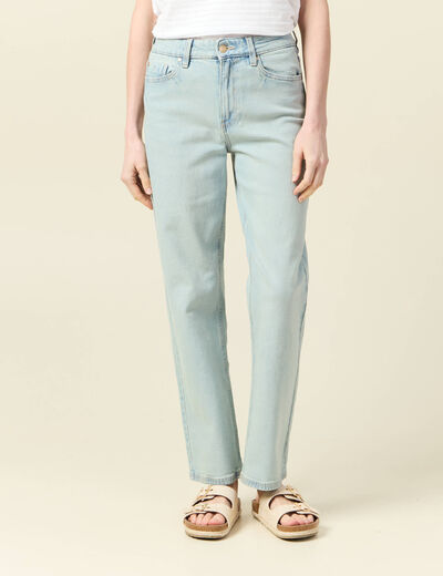 Jeans droit 7/8ème denim baby bleu femme