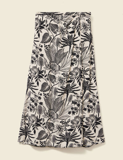 Jupe fluide taille standard blanc femme