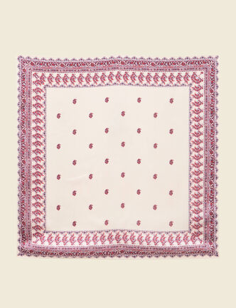 Foulard satin&eacute; ecru femme