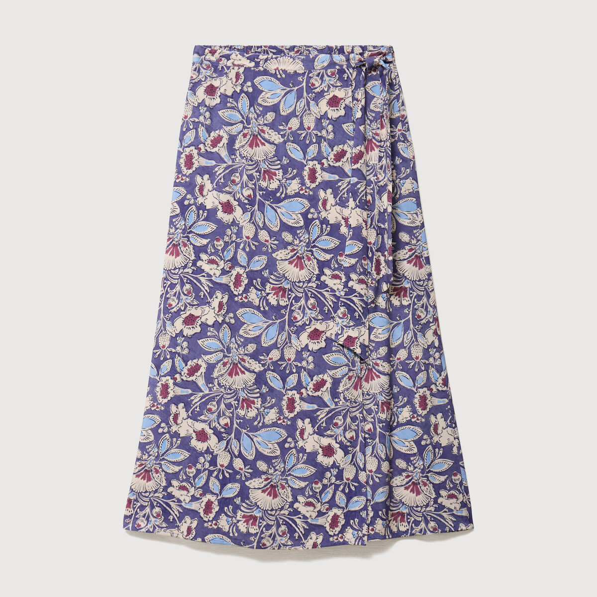Jupe fluide bleu femme
