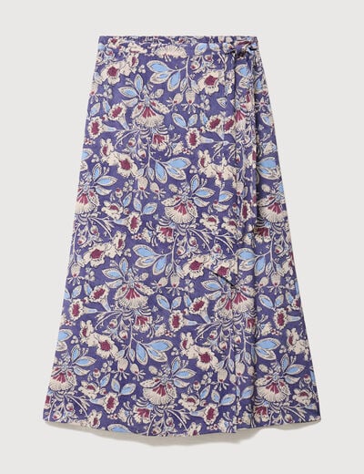 Jupe fluide bleu femme