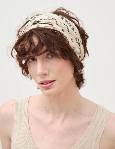 Foulard en coton noir femme