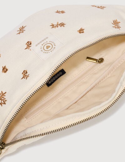 Banane en jeans avec doublure ecru femme