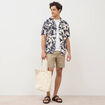 Chemise boyfriend manches courtes bleu marine homme