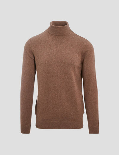 Pull manches longues marron homme