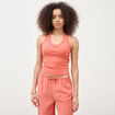 D&eacute;bardeur cropped d&eacute;collet&eacute; doubl&eacute; rouge fonc&eacute; femme