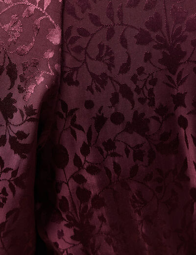 Robe &eacute;vas&eacute;e satin prune femme