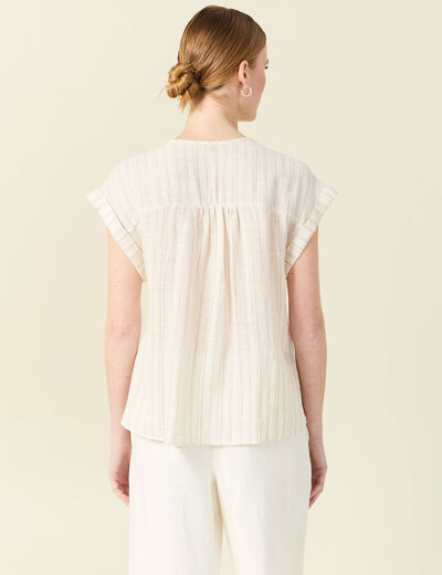 Chemise manches courtes creme femme