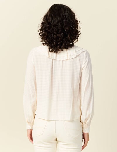 Blouse manches longues creme femme