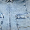 Jeans large taille haute denim bleach femme