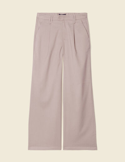 Pantalon large avec pinces gris femme