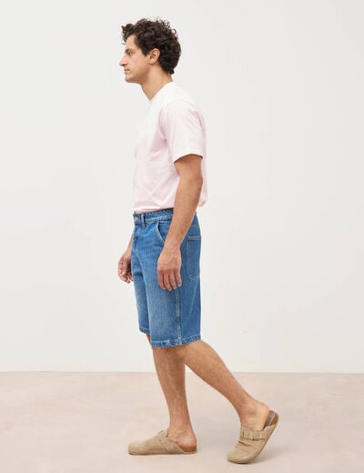 Bermuda en jean coton denim stone homme