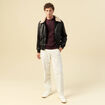 Blouson aviateur manches longues marron fonc&eacute; homme