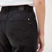Jeans large taille haute denim noir femme