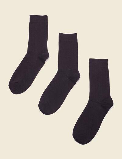Lot 3 paires de chaussettes homme unies noir homme