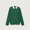 Polo manches longues broderie vert homme