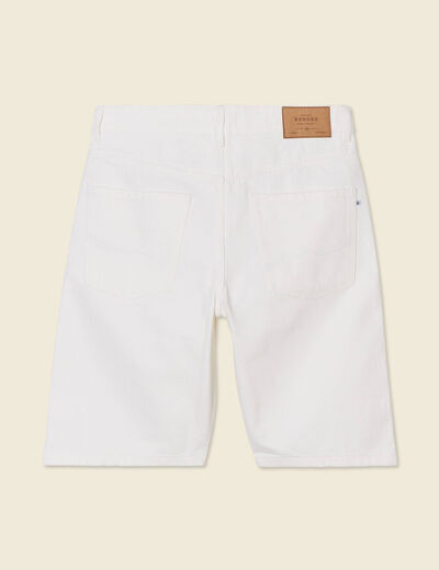 Short straight en jean denim blanc homme