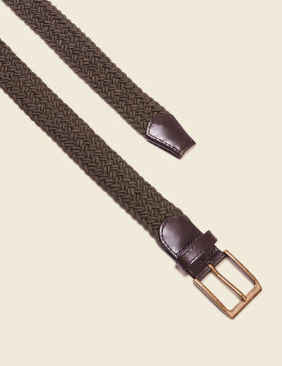 Ceinture tressée homme taupe homme