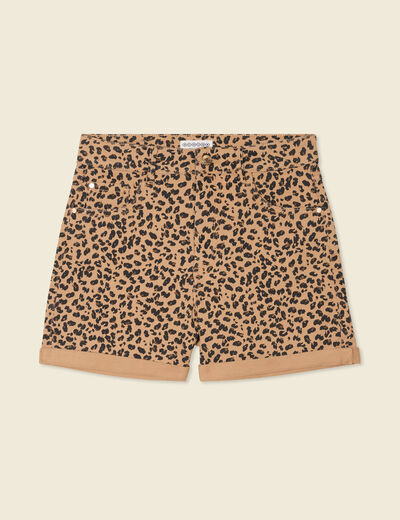 Short mom taille haute camel femme