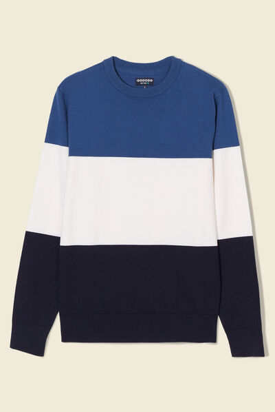 Pull éco-responsable bleu foncé homme