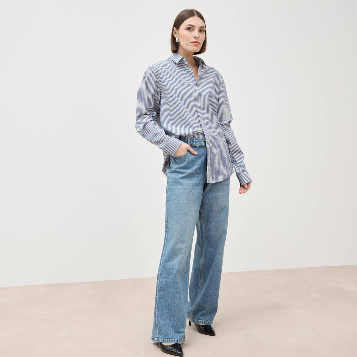 Jeans large taille standard denim used femme