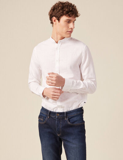 Chemise manches longues blanc homme
