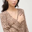 Robe manches longues marron femme