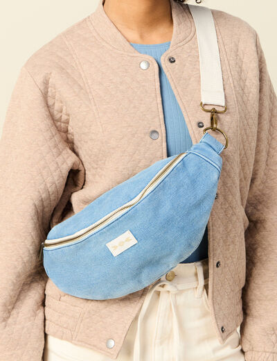 Sac banane en jean denim bleach femme
