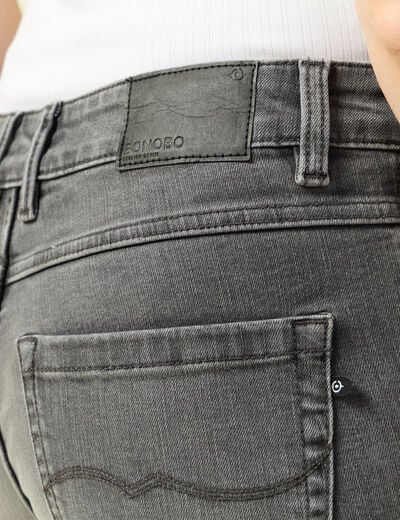 Jeans bootcut denim gris clair femme
