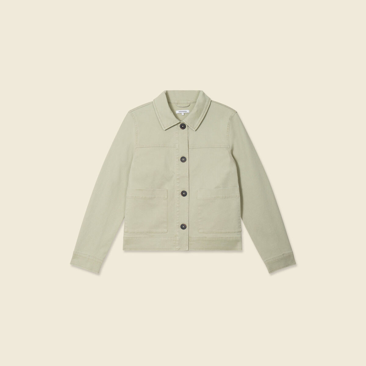 Blouson boutonn&eacute; vert kaki femme